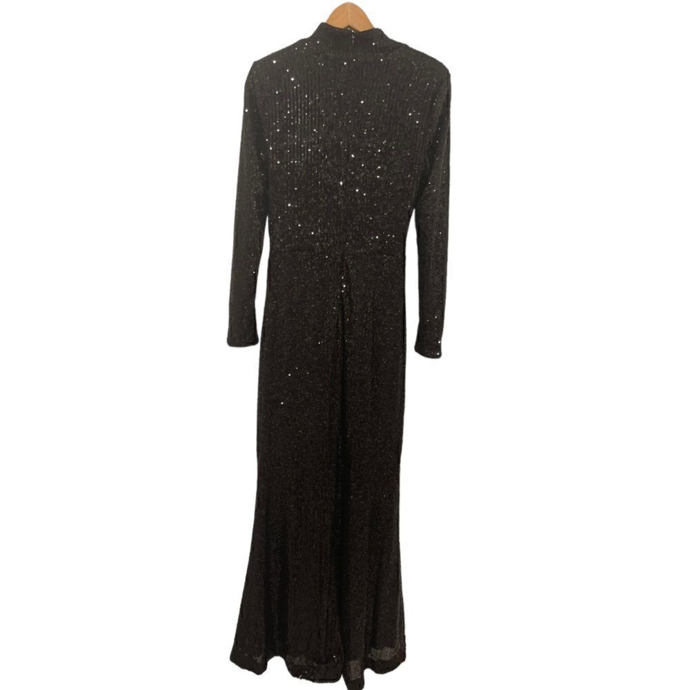 NEW Michael Costello x Revolve Houston Sequins Mesh Maxi Dress in Black.Size M - Picture 6 of 15